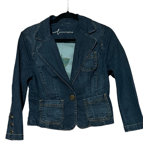 Bebe size small women’s Jean jacket/blazer - Picture 1 of 6